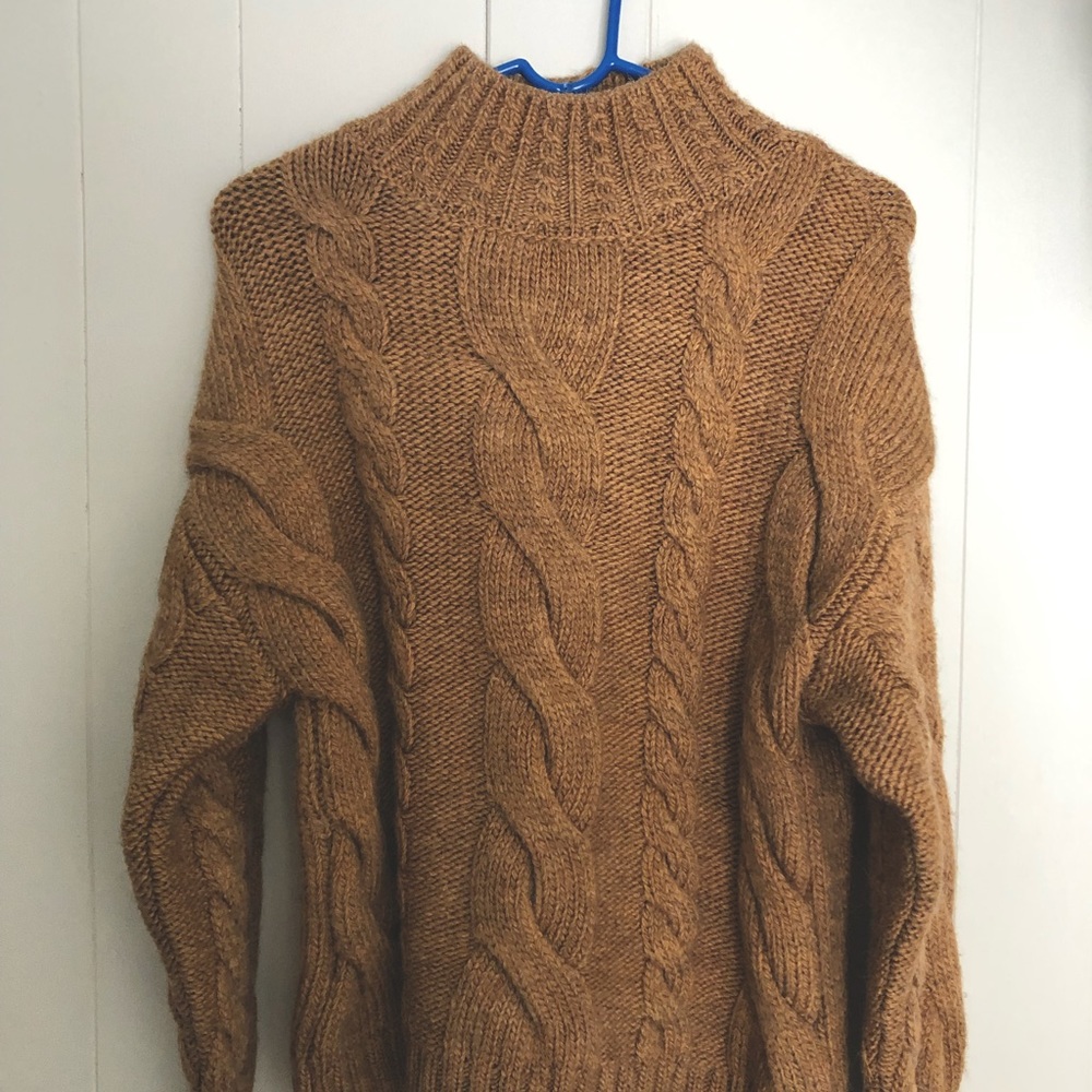 Anthropologie cable-knit mockneck sweater